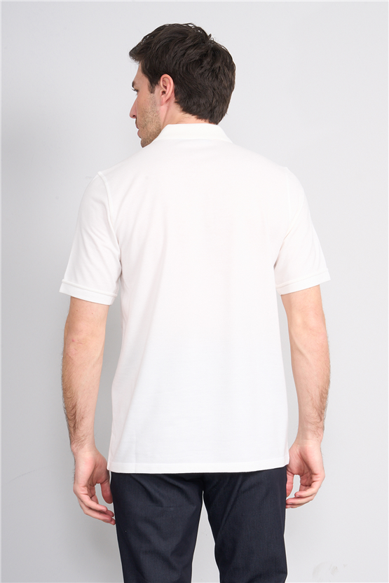 Çetinkaya Mentality 4592 Polo Yaka Regular Modelli T-shirt Beyaz