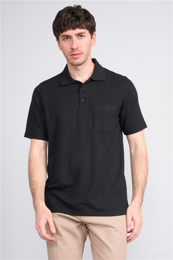 Çetinkaya Mentality 4592 Polo Yaka Regular Modelli T-shirt Siyah