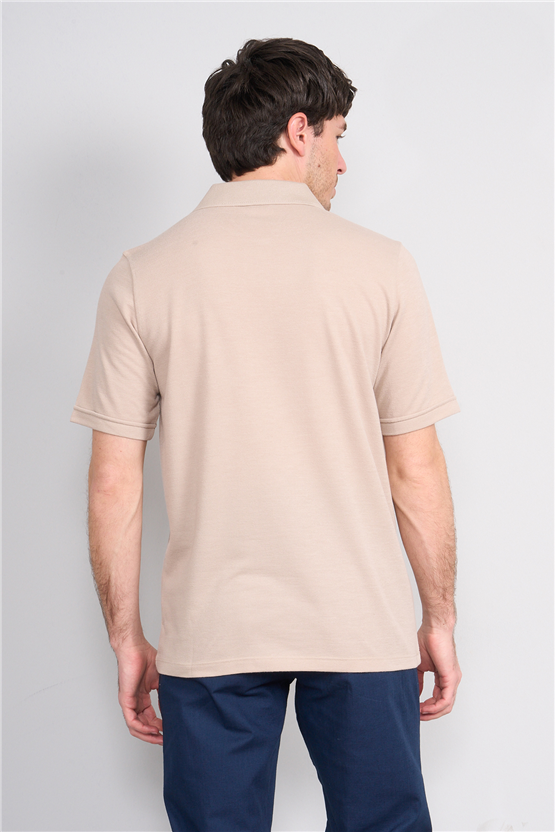 Çetinkaya Mentality 4592 Polo Yaka Regular Modelli T-shirt Bej