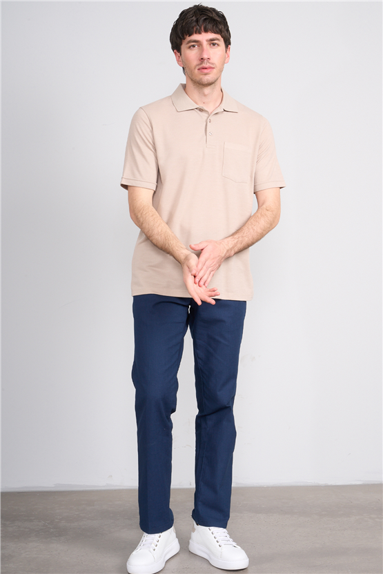 Çetinkaya Mentality 4592 Polo Yaka Regular Modelli T-shirt Bej
