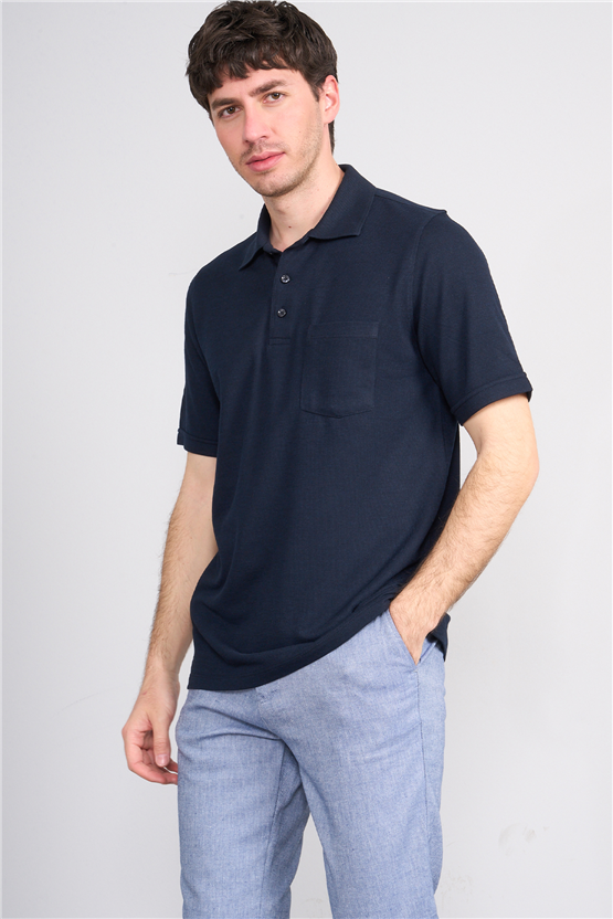 Çetinkaya Mentality 4592 Polo Yaka Regular Modelli T-shirt Lacivert