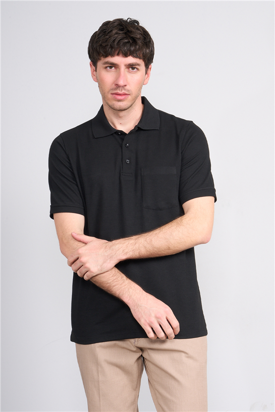 Çetinkaya Mentality 4592 Polo Yaka Regular Modelli T-shirt Siyah