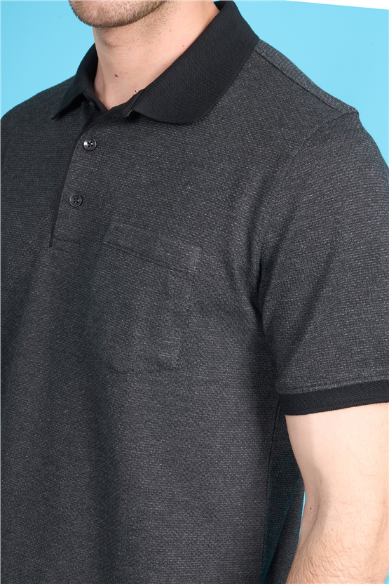 Çetinkaya Mentality 4595 Polo Yaka Regular Modelli T-shirt Siyah