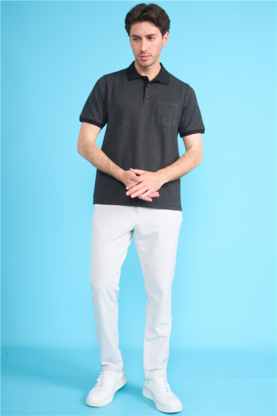 Çetinkaya Mentality 4595 Polo Yaka Regular Modelli T-shirt Siyah