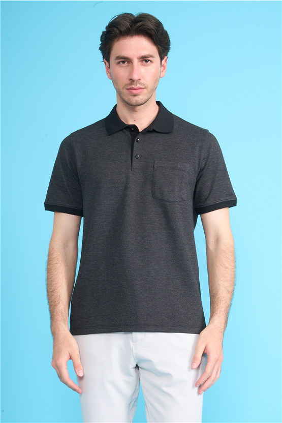Çetinkaya Mentality 4595 Polo Yaka Regular Modelli T-shirt Siyah