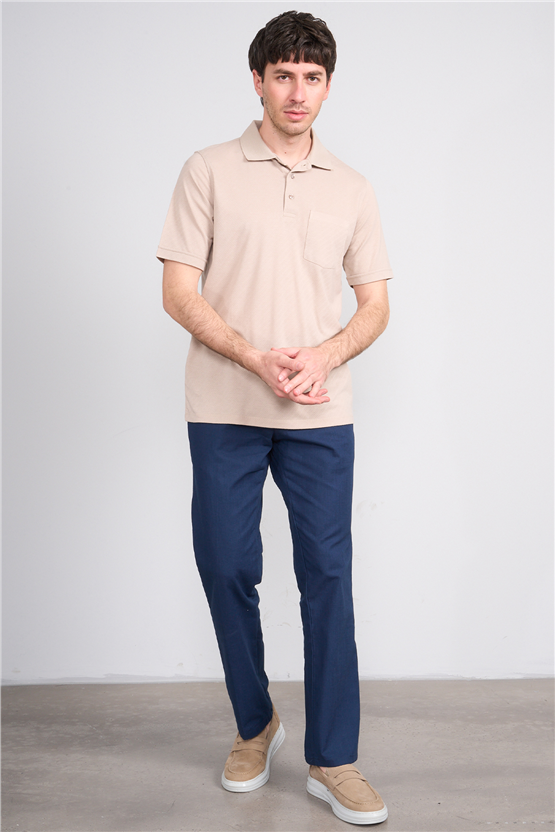 Çetinkaya Mentality 4596 Polo Yaka Regular Modelli T-shirt Bej