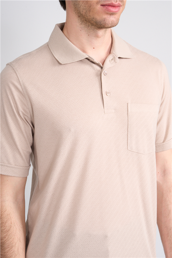 Çetinkaya Mentality 4596 Polo Yaka Regular Modelli T-shirt Bej