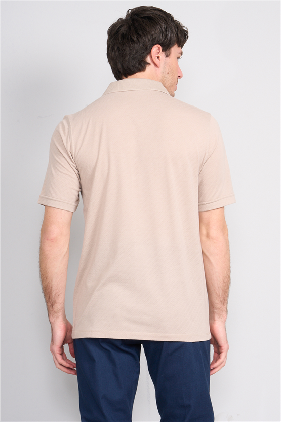 Çetinkaya Mentality 4596 Polo Yaka Regular Modelli T-shirt Bej