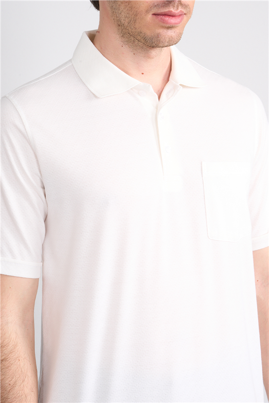 Çetinkaya Mentality 4596 Polo Yaka Regular Modelli T-shirt Beyaz