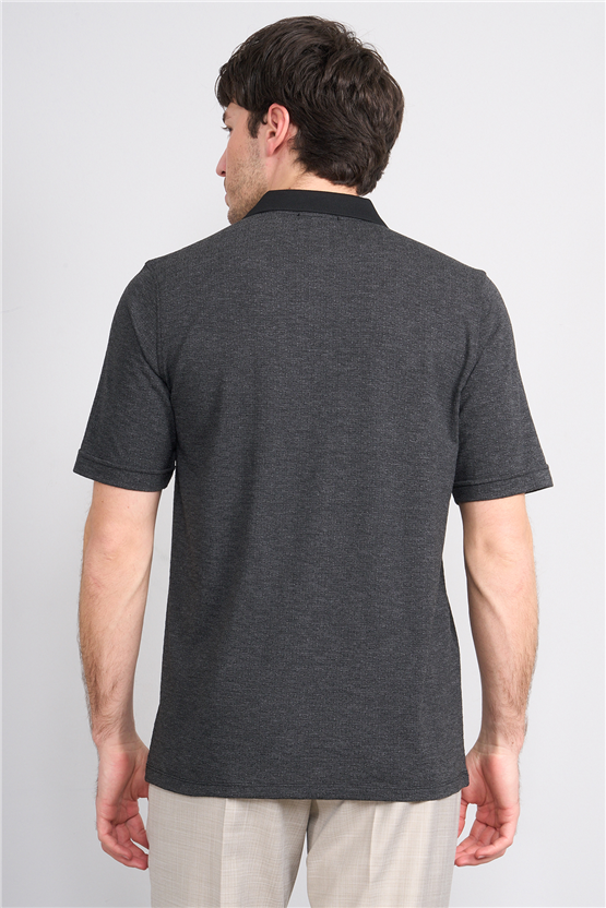 Çetinkaya Mentality 4597 Polo Yaka Regular Modelli T-shirt Siyah
