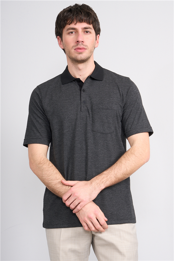 Çetinkaya Mentality 4597 Polo Yaka Regular Modelli T-shirt Siyah