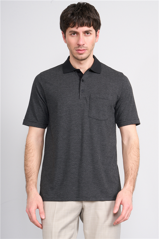 Çetinkaya Mentality 4597 Polo Yaka Regular Modelli T-shirt Siyah