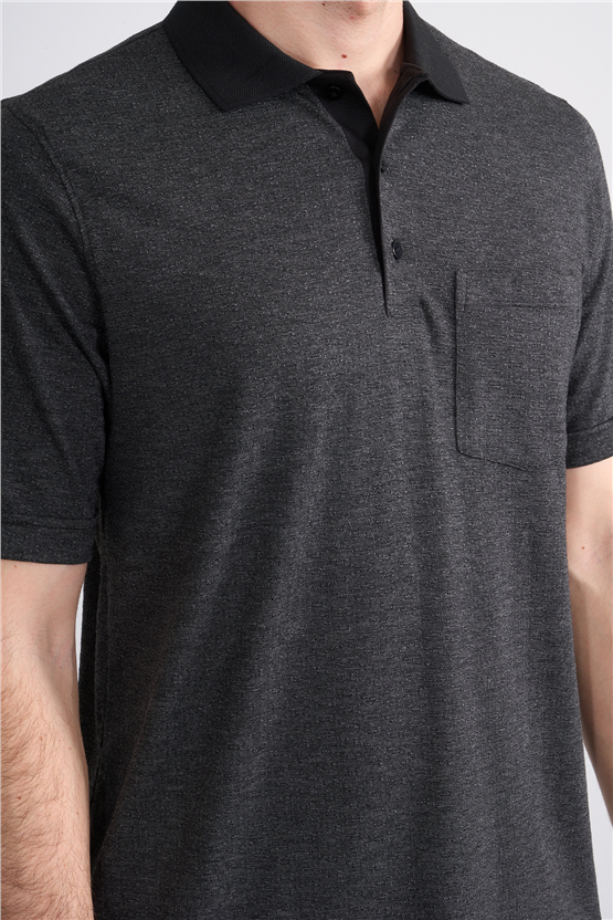 Çetinkaya Mentality 4597 Polo Yaka Regular Modelli T-shirt Siyah