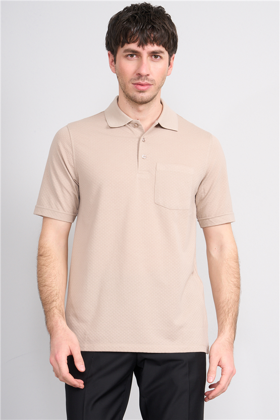 Çetinkaya Mentality 4598 Polo Yaka Regular Modelli T-shirt Bej