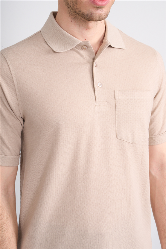 Çetinkaya Mentality 4598 Polo Yaka Regular Modelli T-shirt Bej