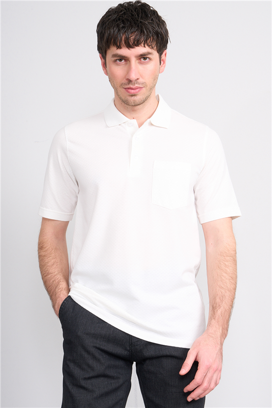 Çetinkaya Mentality 4598 Polo Yaka Regular Modelli T-shirt Beyaz