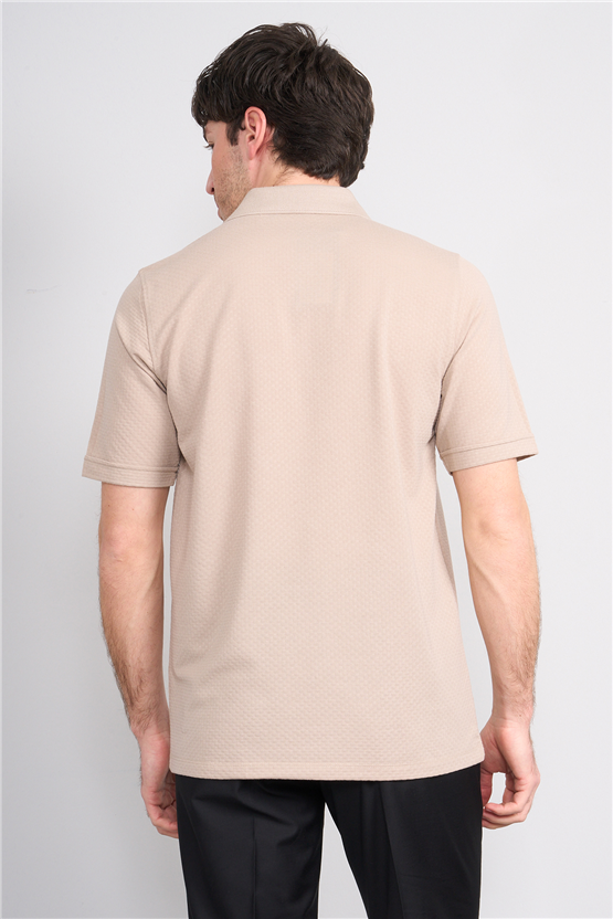 Çetinkaya Mentality 4598 Polo Yaka Regular Modelli T-shirt Bej