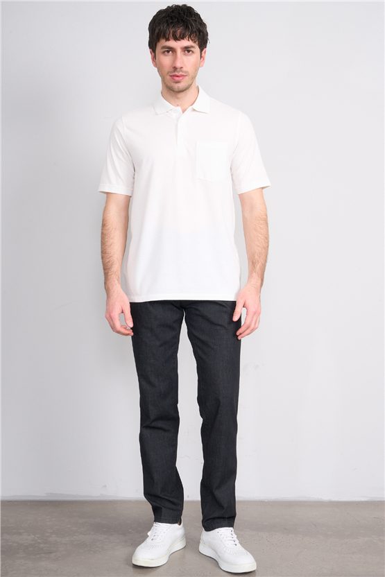 Çetinkaya Mentality 4598 Polo Yaka Regular Modelli T-shirt Beyaz