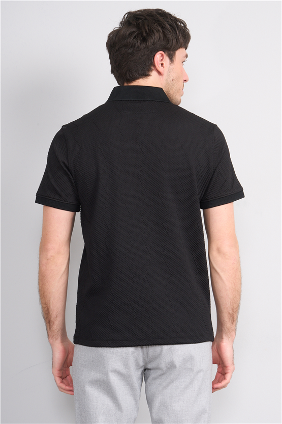 Çetinkaya Mentality 4600 Polo Yaka Regular Modelli T-shirt Siyah