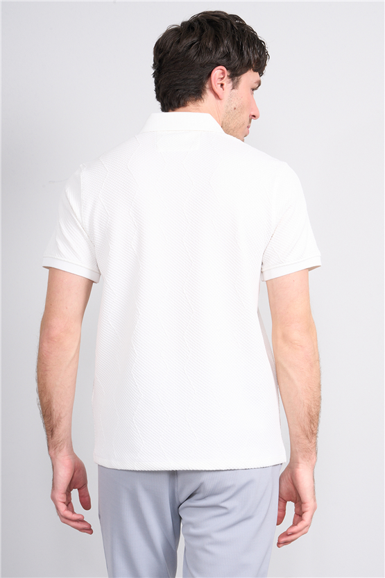 Çetinkaya Mentality 4600 Polo Yaka Regular Modelli T-shirt Beyaz