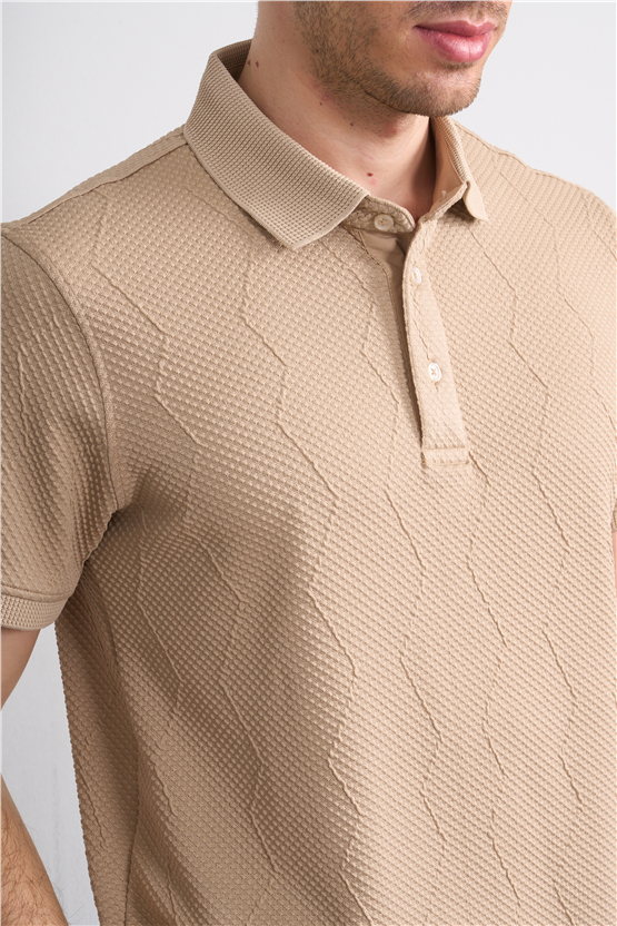 Çetinkaya Mentality 4600 Polo Yaka Regular Modelli T-shirt Taş