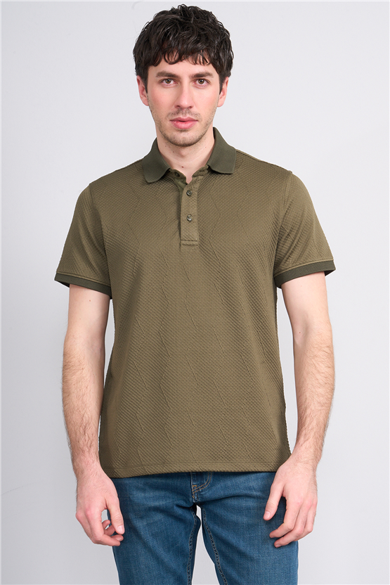 Çetinkaya Mentality 4600 Polo Yaka Regular Modelli T-shirt Haki