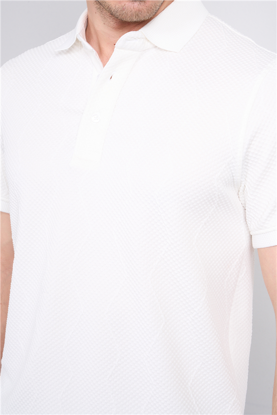 Çetinkaya Mentality 4600 Polo Yaka Regular Modelli T-shirt Beyaz