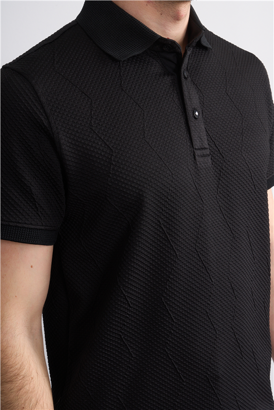 Çetinkaya Mentality 4600 Polo Yaka Regular Modelli T-shirt Siyah