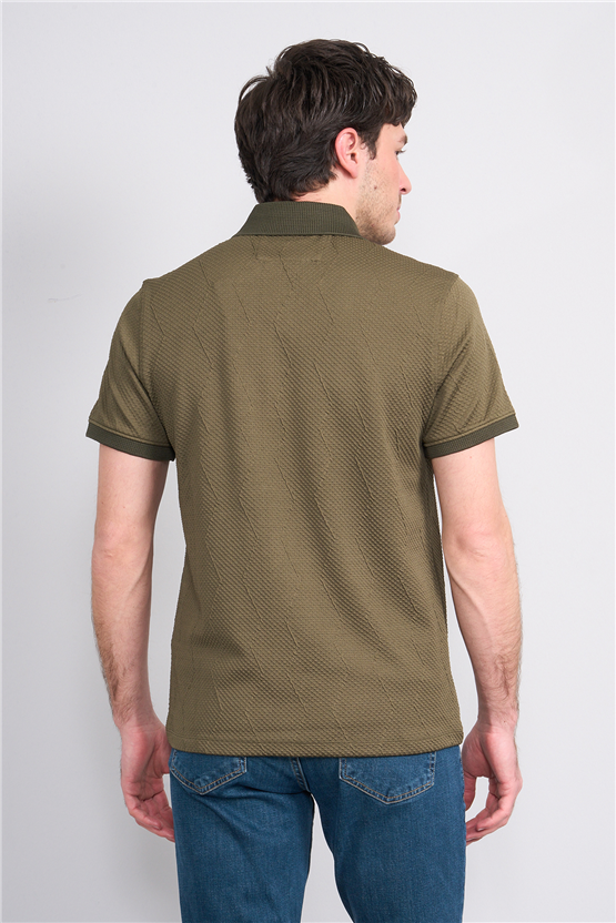 Çetinkaya Mentality 4600 Polo Yaka Regular Modelli T-shirt Haki