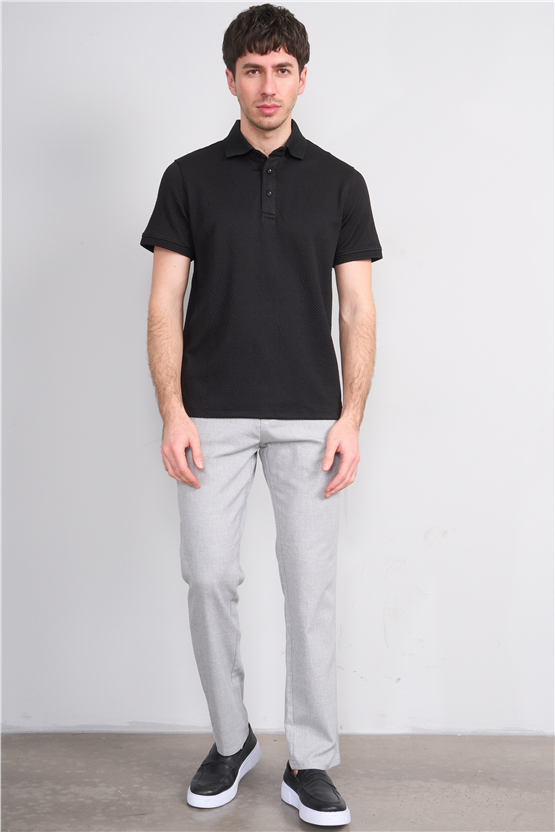 Çetinkaya Mentality 4600 Polo Yaka Regular Modelli T-shirt Siyah