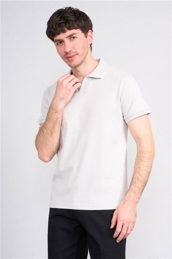 Çetinkaya Mentality 4602 Polo Yaka Regular Modelli T-shirt Gri