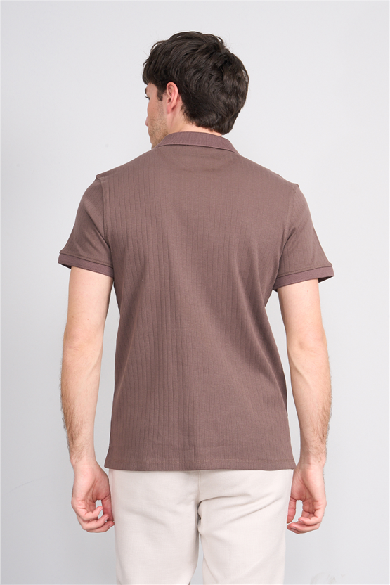 Çetinkaya Mentality 4602 Polo Yaka Regular Modelli T-shirt Kahve