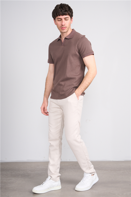 Çetinkaya Mentality 4602 Polo Yaka Regular Modelli T-shirt Kahve