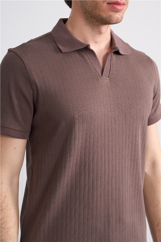 Çetinkaya Mentality 4602 Polo Yaka Regular Modelli T-shirt Kahve