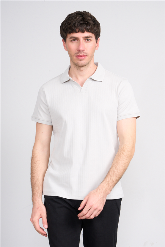 Çetinkaya Mentality 4602 Polo Yaka Regular Modelli T-shirt Gri