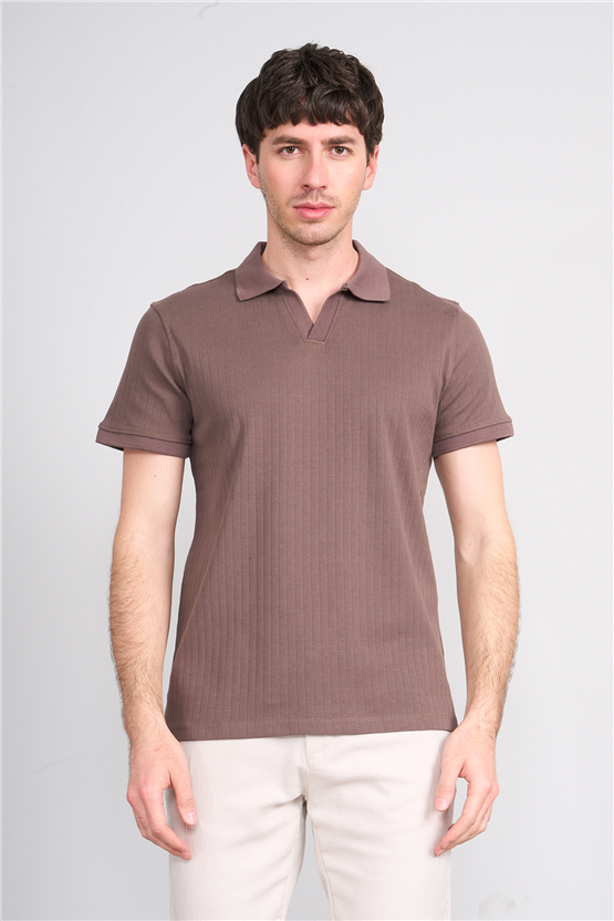 Çetinkaya Mentality 4602 Polo Yaka Regular Modelli T-shirt Kahve