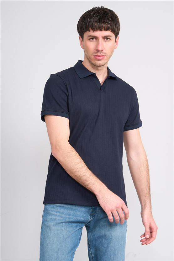 Çetinkaya Mentality 4602 Polo Yaka Regular Modelli T-shirt Lacivert