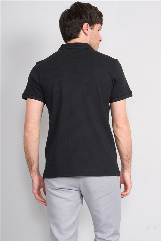 Çetinkaya Mentality 4602 Polo Yaka Regular Modelli T-shirt Siyah