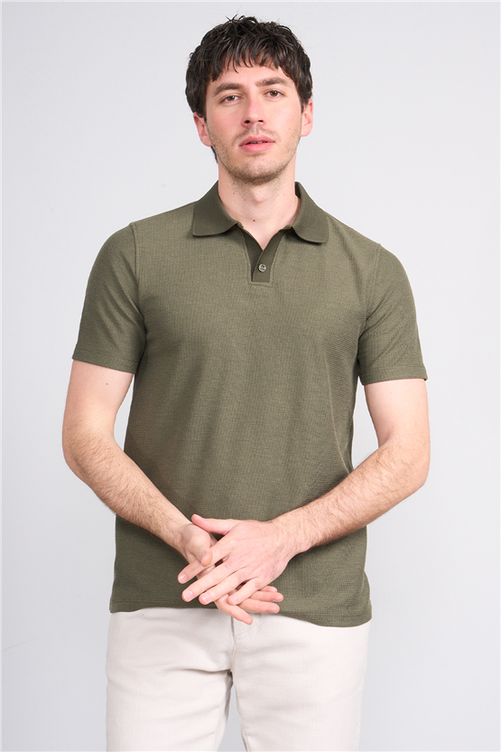 Çetinkaya Mentality 4603 Polo Yaka Regular Modelli T-shirt Haki