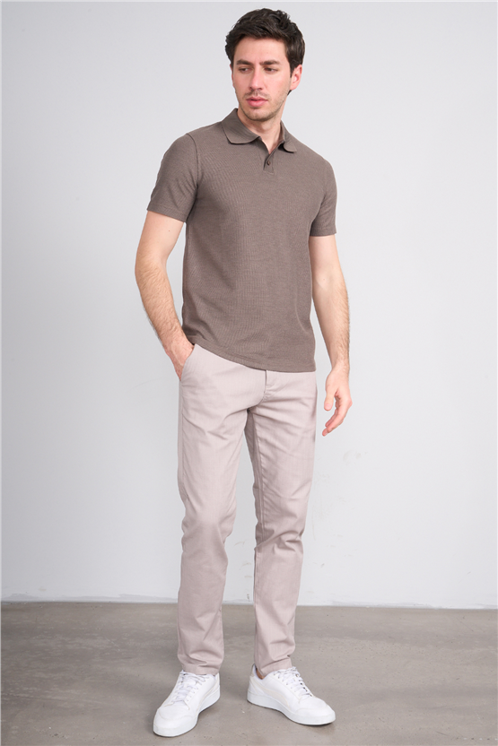 Çetinkaya Mentality 4603 Polo Yaka Regular Modelli T-shirt Vizon