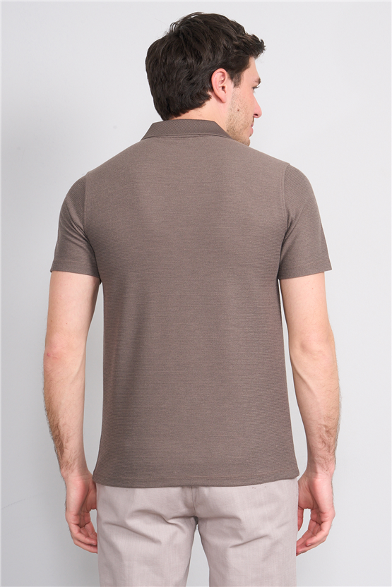 Çetinkaya Mentality 4603 Polo Yaka Regular Modelli T-shirt Vizon