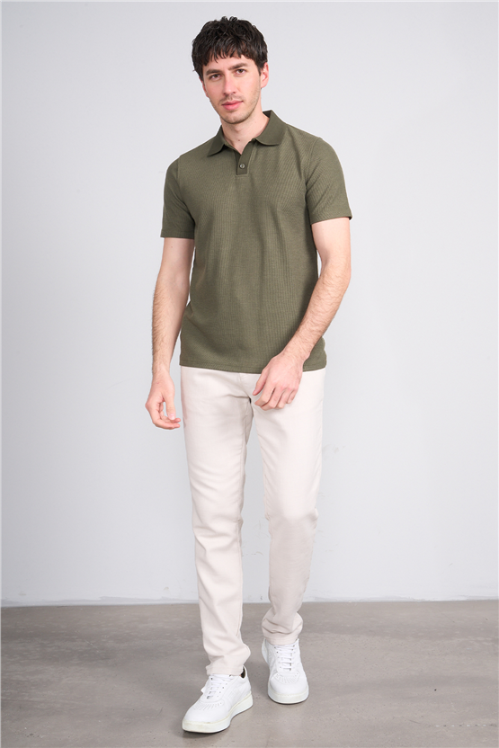 Çetinkaya Mentality 4603 Polo Yaka Regular Modelli T-shirt Haki