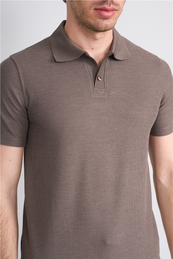 Çetinkaya Mentality 4603 Polo Yaka Regular Modelli T-shirt Vizon