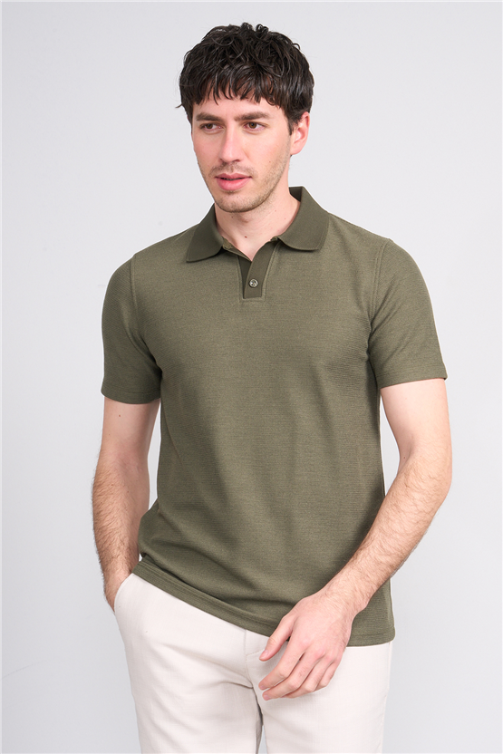 Çetinkaya Mentality 4603 Polo Yaka Regular Modelli T-shirt Haki