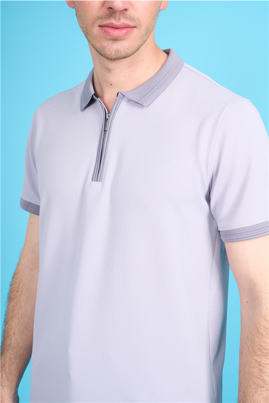 Çetinkaya Mentality 4604 Polo Yaka Regular Modelli T-shirt Gri
