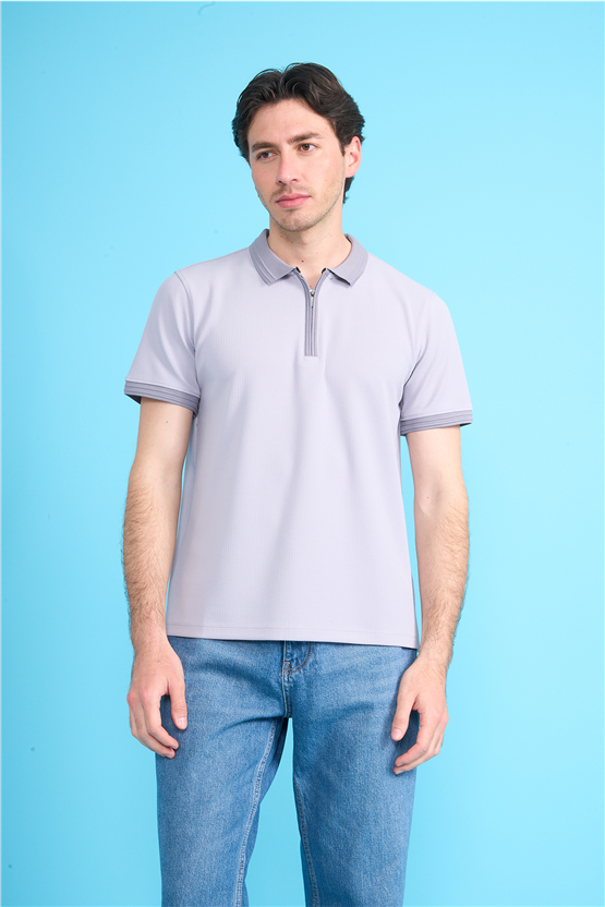 Çetinkaya Mentality 4604 Polo Yaka Regular Modelli T-shirt Gri