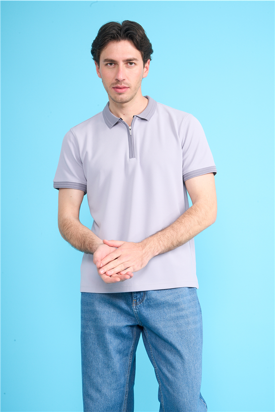 Çetinkaya Mentality 4604 Polo Yaka Regular Modelli T-shirt Gri