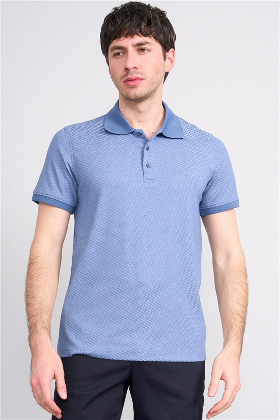 Çetinkaya Mentality 4607 Polo Yaka Regular Modelli T-shirt Mavi