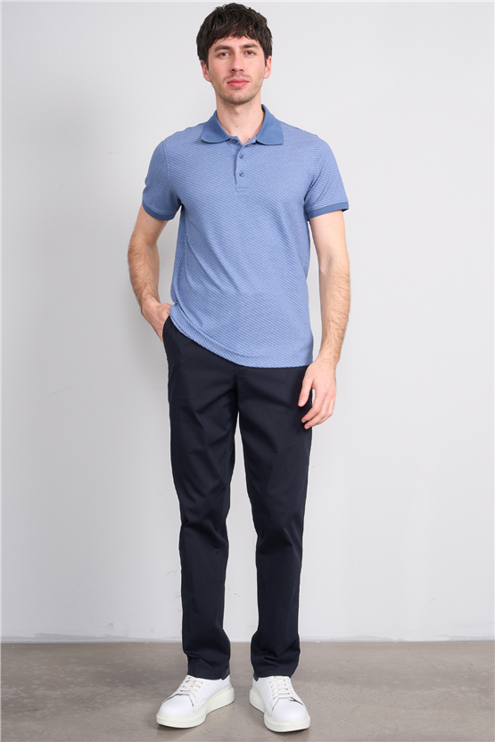 Çetinkaya Mentality 4607 Polo Yaka Regular Modelli T-shirt Mavi