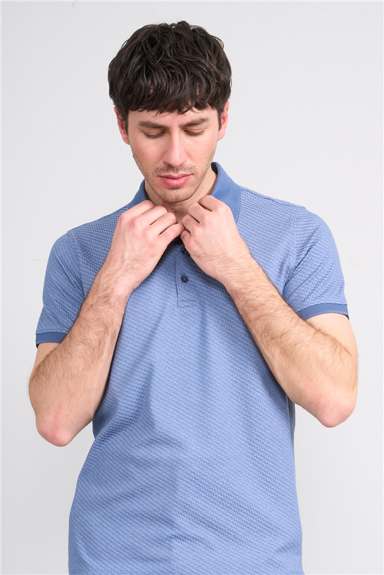 Çetinkaya Mentality 4607 Polo Yaka Regular Modelli T-shirt Mavi